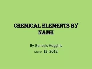 Chemical Elements by Name