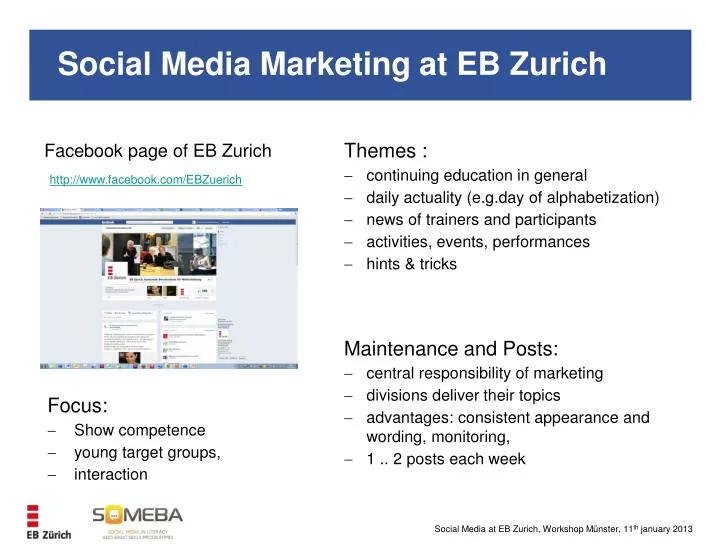 social media marketing at eb zurich
