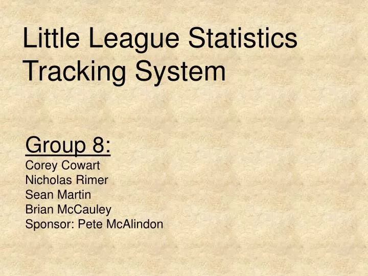little league statistics tracking system