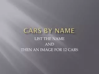 CARS BY NAME