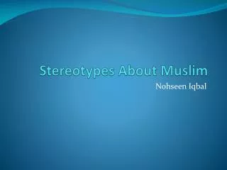 Stereotypes About Muslim