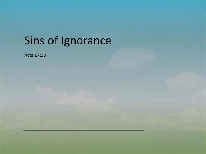 sins of ignorance
