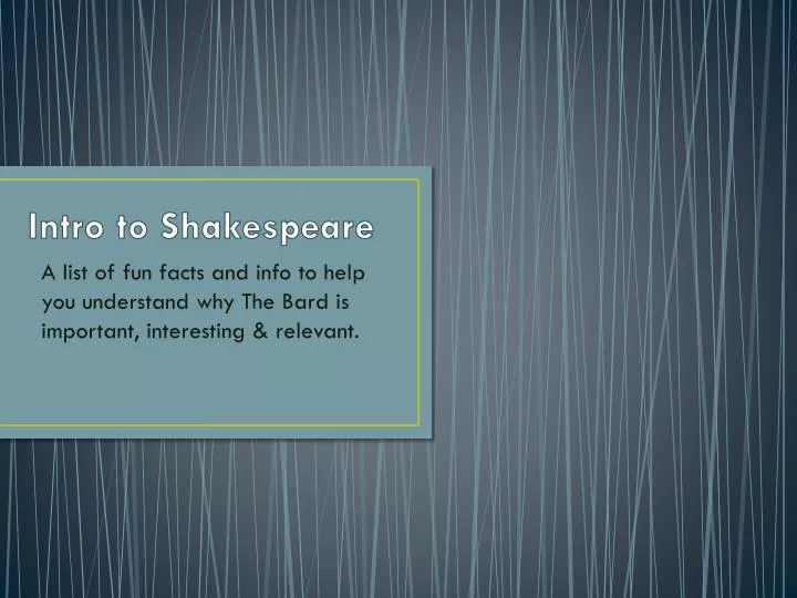 intro to shakespeare