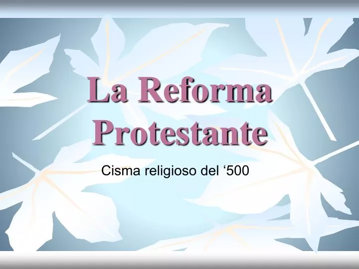 la reforma protestante