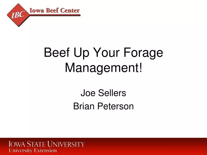 beef up your forage management