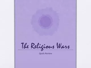 The Religious Wars