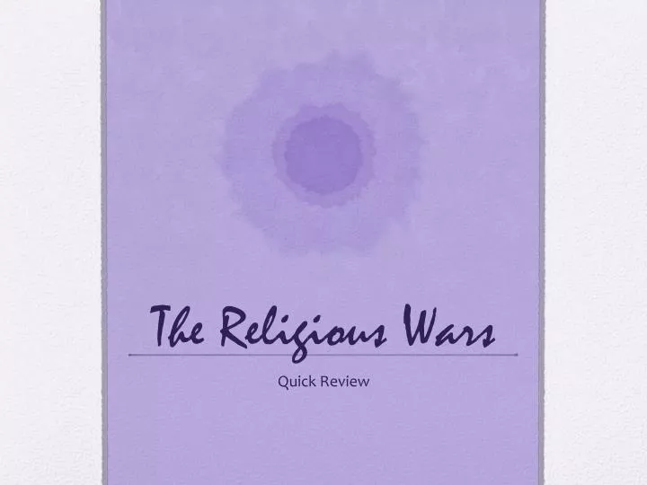 the religious wars