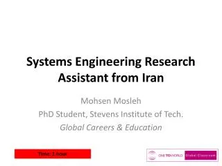 Systems Engineering Research Assistant from Iran