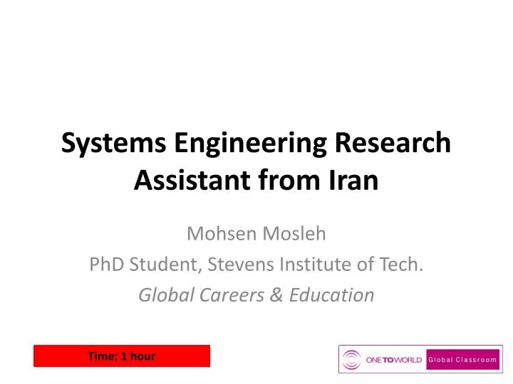 systems engineering research assistant from iran