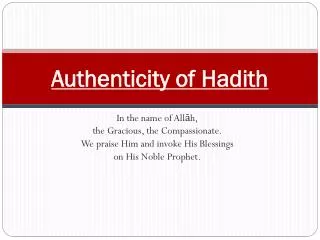 Authenticity of Hadith