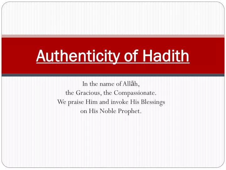 authenticity of hadith