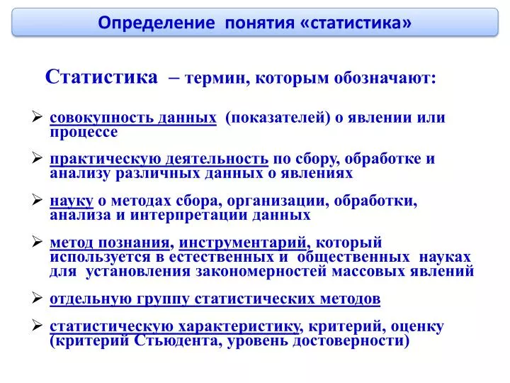 Определение статистики