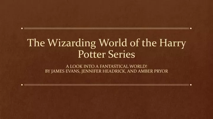 the wizarding world of the harry potter series