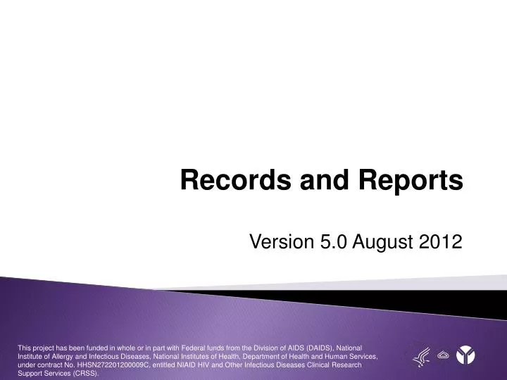 records and reports
