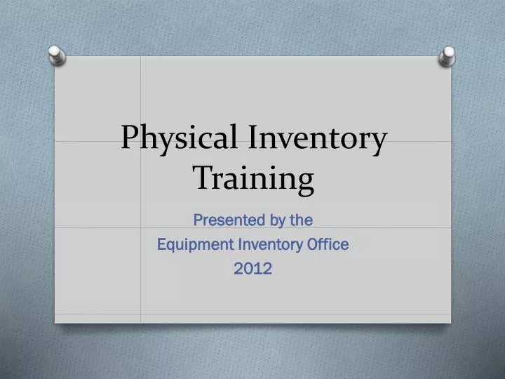 physical inventory training