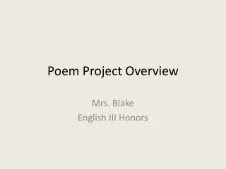 Poem Project Overview