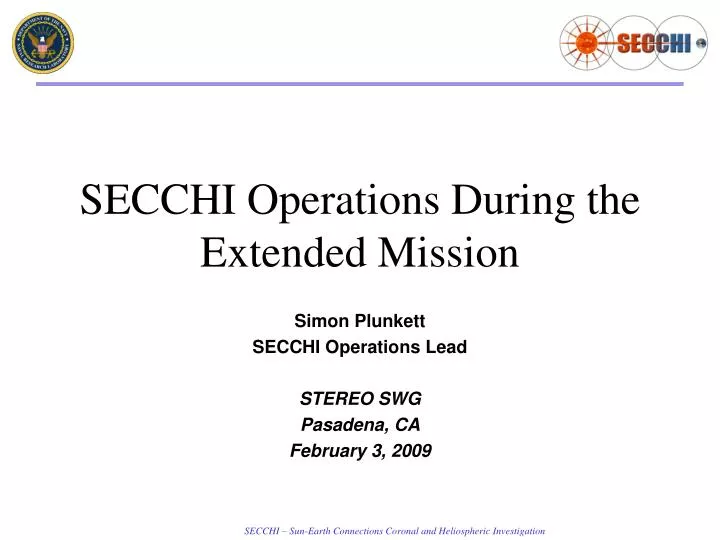 secchi operations during the extended mission