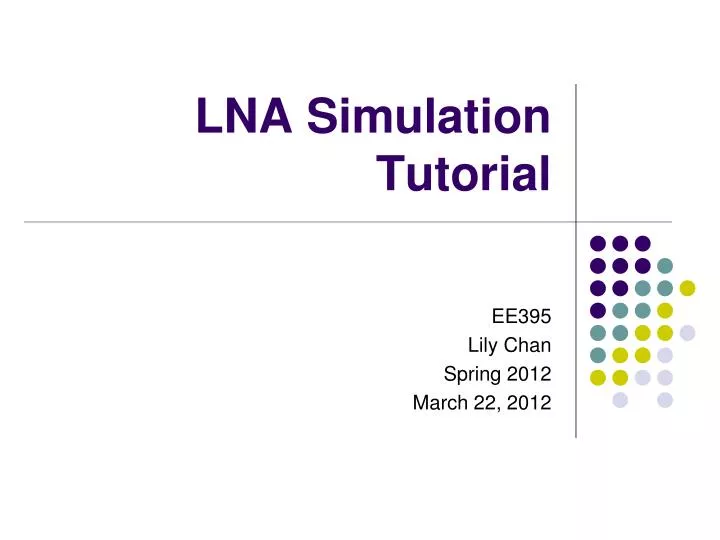 lna simulation tutorial