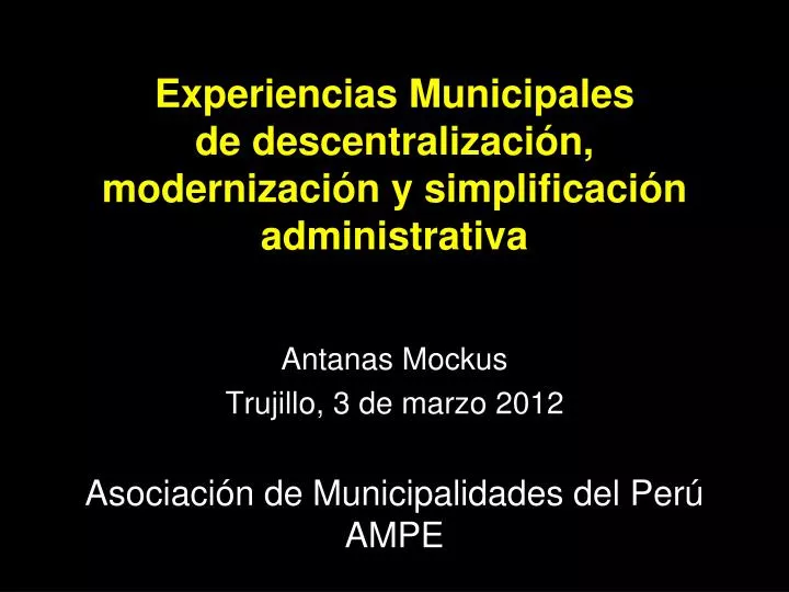 experiencias municipales de descentralizaci n modernizaci n y simplificaci n administrativa