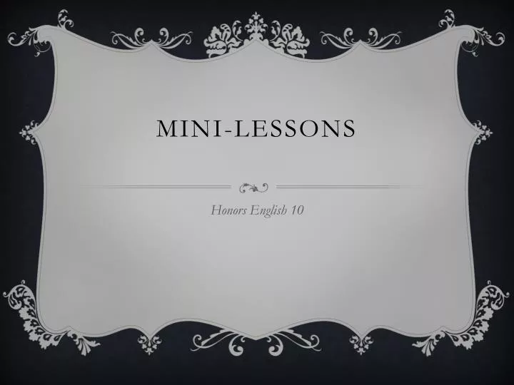 mini lessons