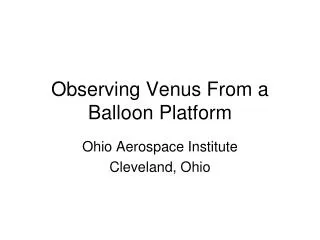 Observing Venus From a Balloon Platform