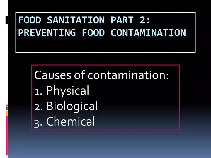 causes of contamination physical biological chemical