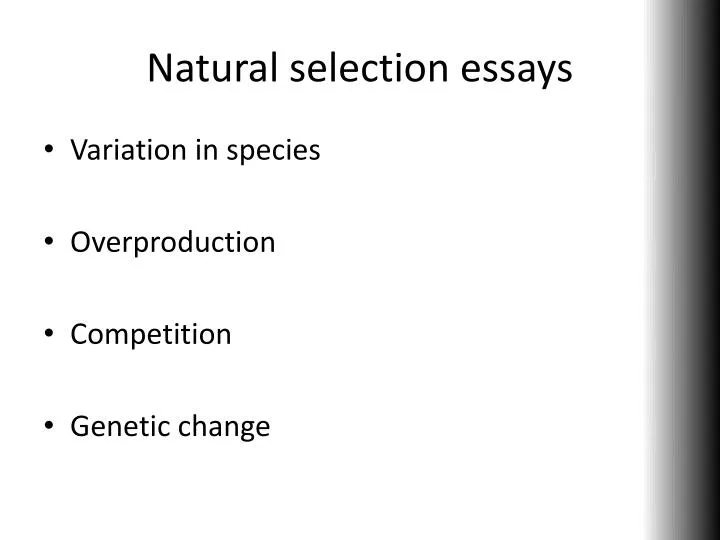natural selection essays