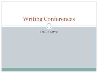 Writing Conferences