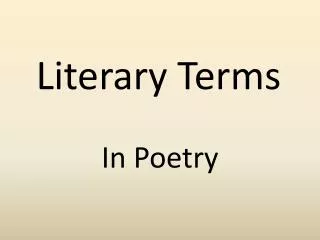 Literary Terms