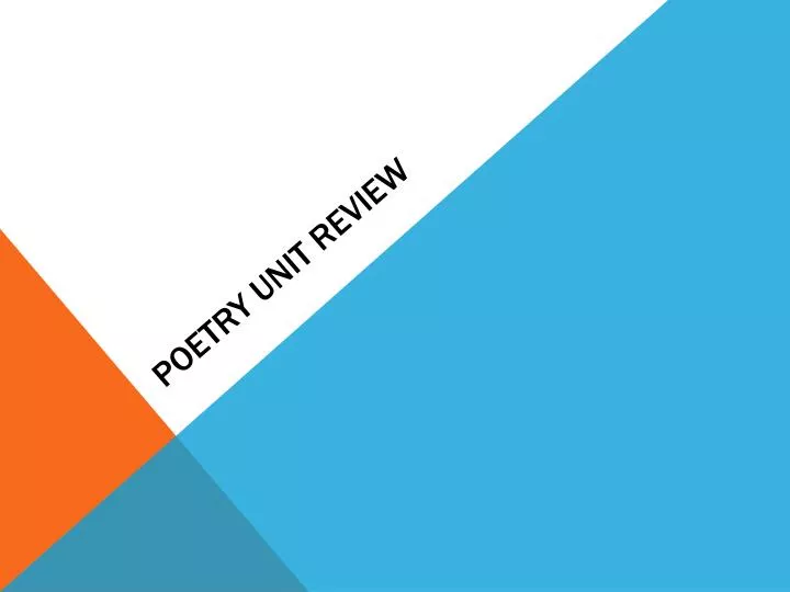 poetry unit review