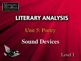 Unit 5: Poetry
