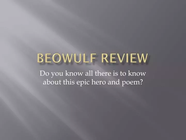 beowulf review