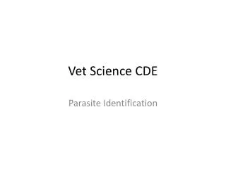 Vet Science CDE