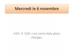 Mercredi le 6 novembre