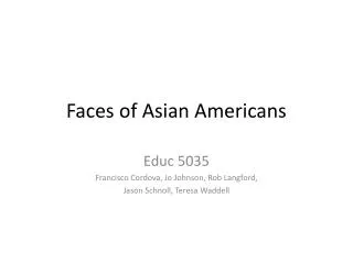 Faces of Asian Americans