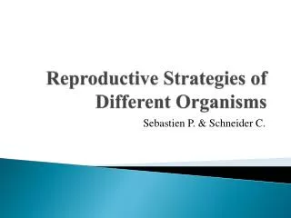 Reproductive Strategies of Different Organisms