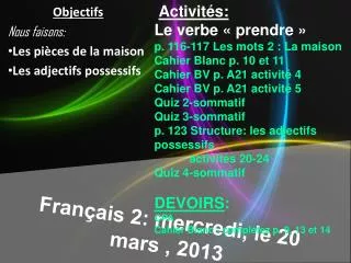 fran ais 2 mercredi le 20 mars 2013