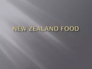 New Zealand Food