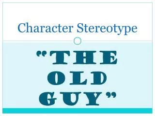 Character Stereotype