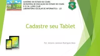 cadastre seu tablet