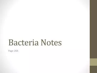 Bacteria Notes