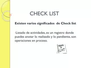 CHECK LIST