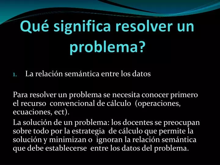 qu significa resolver un problema