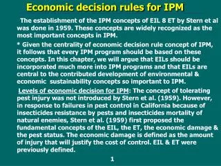 Economic decision rules for IPM