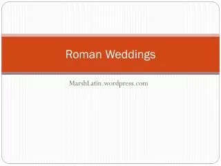 Roman Weddings