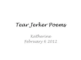 Tear Jerker Poems