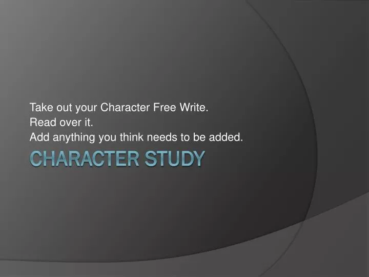 character study