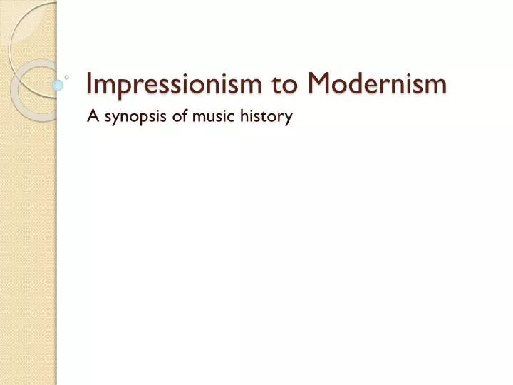 impressionism to modernism