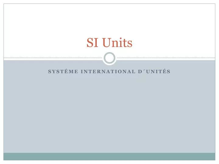 si units