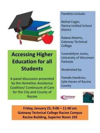 Panelists include: Bethel Cager , Racine Unified School District